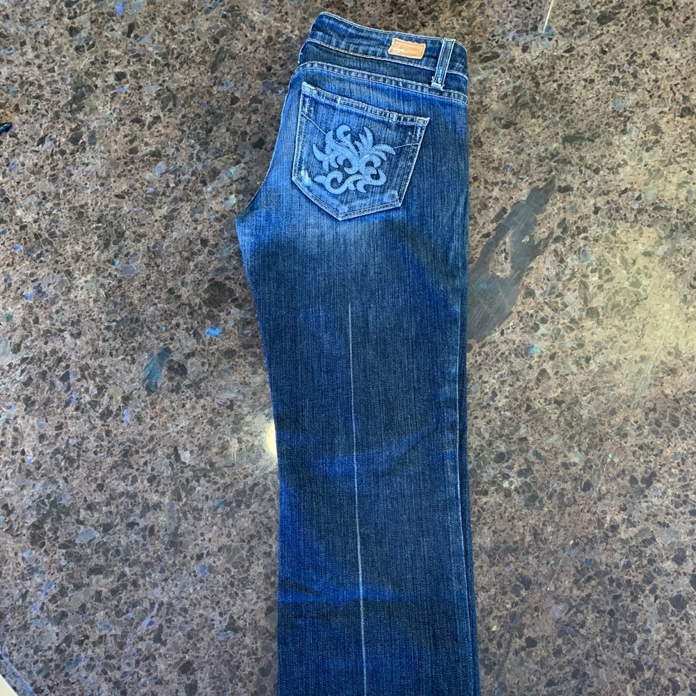 Paige Laurel Canyon Crop Embroidered Pkt Jean 27